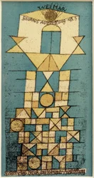 P.Klee, Weimar, Bauhaus Ausst. 1923 / Farblithographie